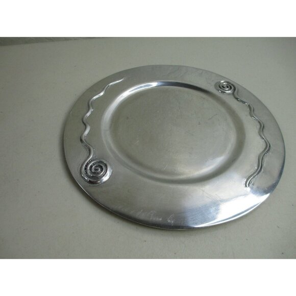 Vintage Holland Boone polished pewter plate spiral serving party - Picture 6 of 12